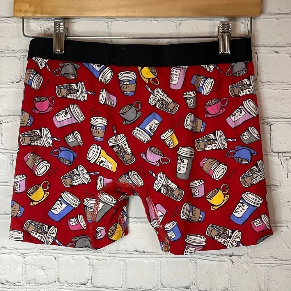 Meundies Red Coffee‎ Mens Boxer Briefs size medium New no tags